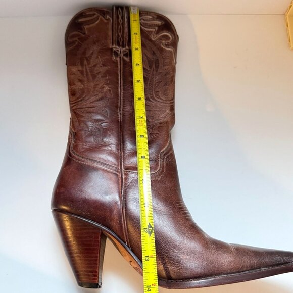 Lucchese Charlie 1 Horse Western Cowboy Leather Women’s Boots 6.5 Brown Pointed - Picture 3 of 16